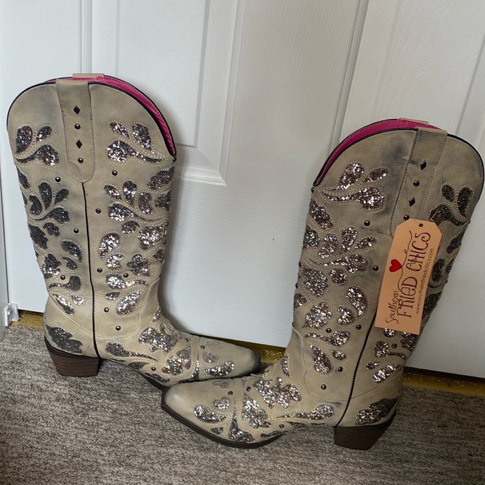 Beautiful sequined cowboy boots
